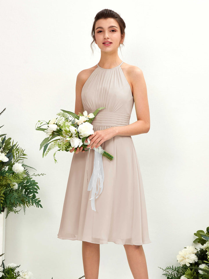 Carlyna Robe trapèze col rond longueur genou mousseline demoiselle d&