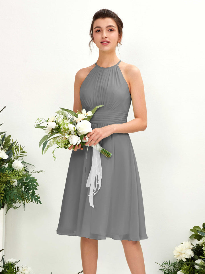 Carlyna Robe trapèze col rond longueur genou mousseline demoiselle d&