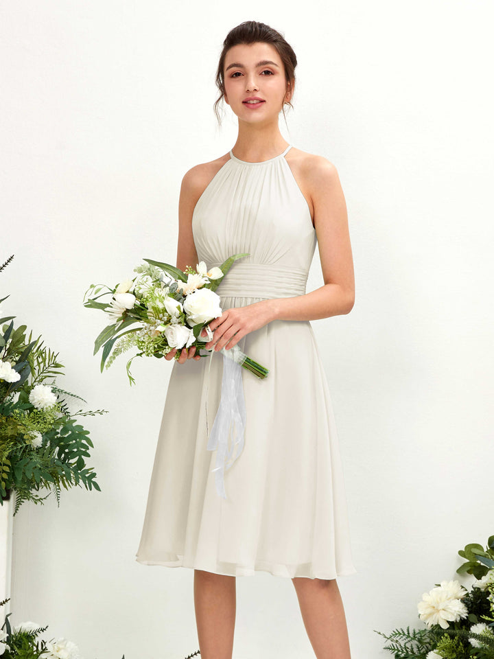 Carlyna Robe trapèze col rond longueur genou mousseline demoiselle d&