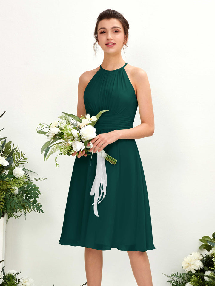 Carlyna Robe trapèze col rond longueur genou mousseline demoiselle d&