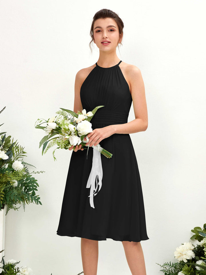 Carlyna Robe trapèze col rond longueur genou mousseline demoiselle d&