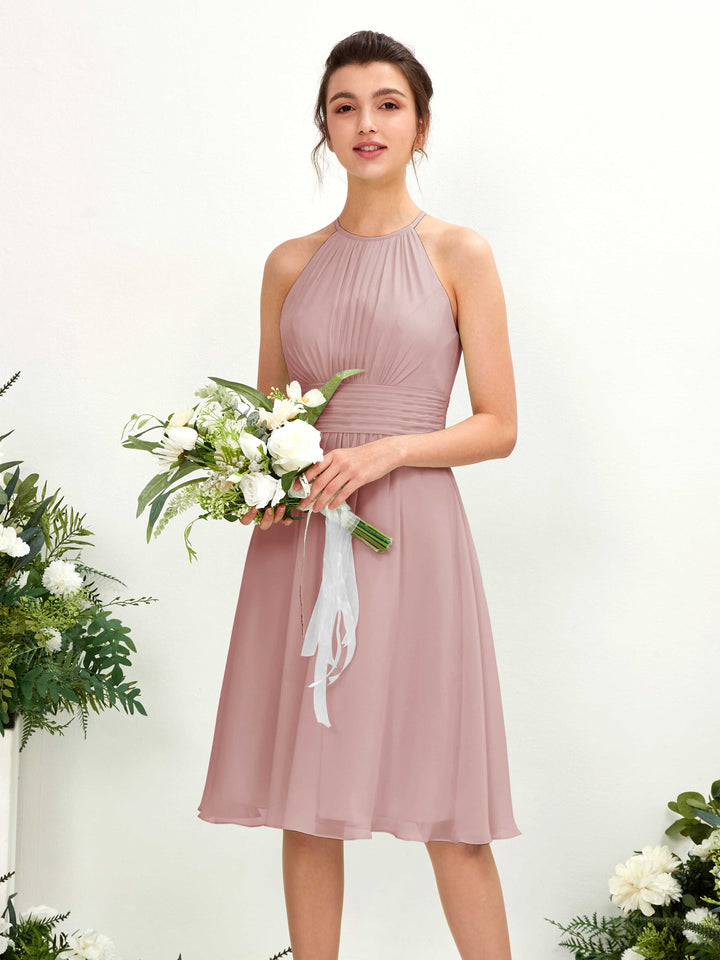 Carlyna Robe trapèze col rond longueur genou mousseline demoiselle d&