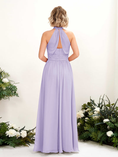 Carlyna Robe Trapèze Col Rond Longueur Ras du Sol Demoiselle d'Honneur Lilas #couleur_lilas
