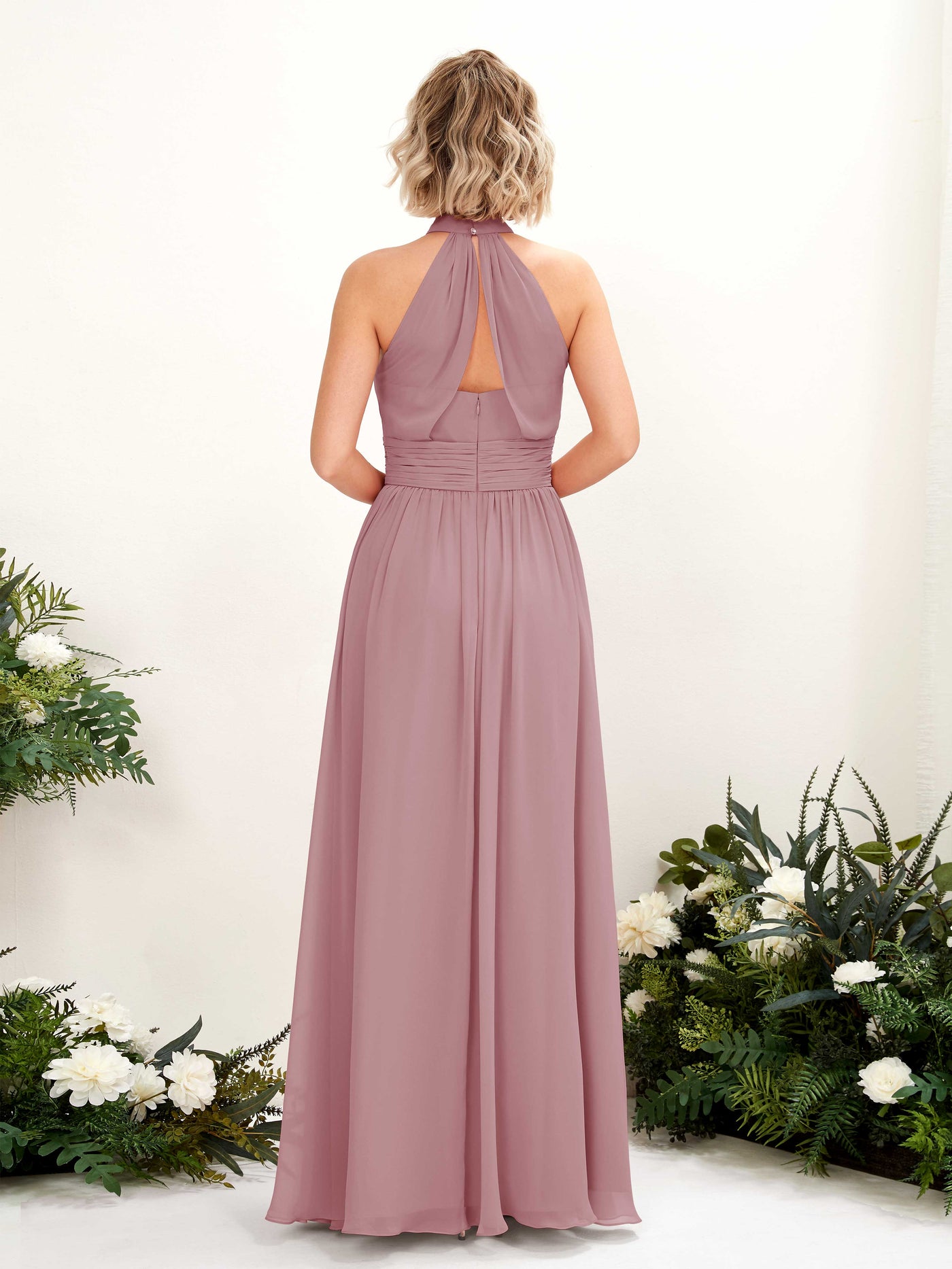 Carlyna Robe Trapèze Col Rond Longueur Ras du Sol Demoiselle d'Honneur Mauve Vintage #couleur_mauve-vintage