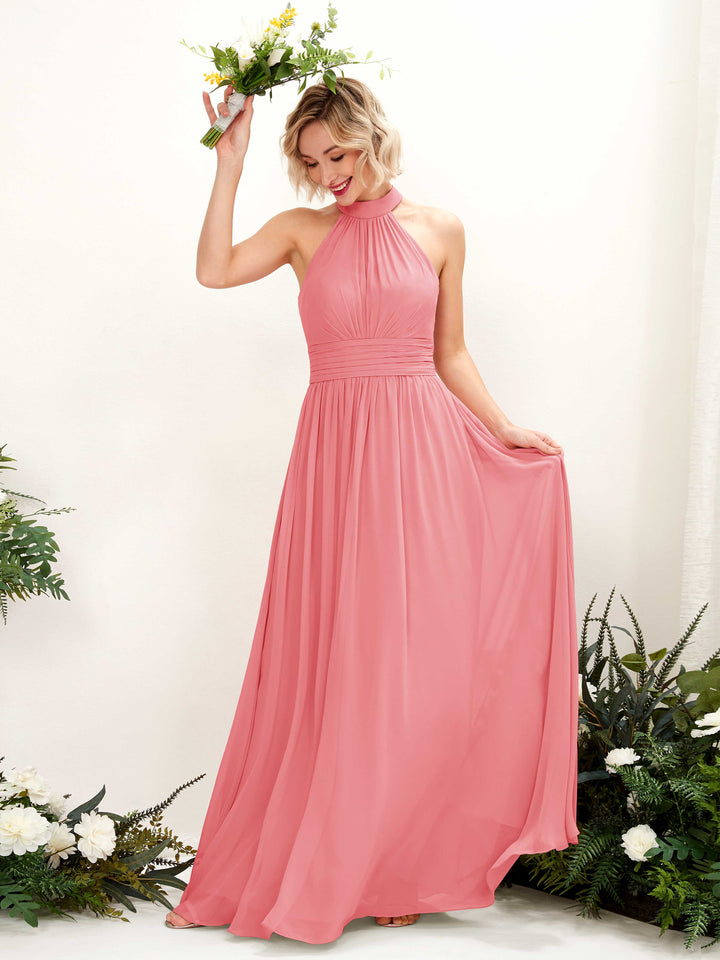 Carlyna Robe Trapèze Col Rond Longueur Ras du Sol Demoiselle d&