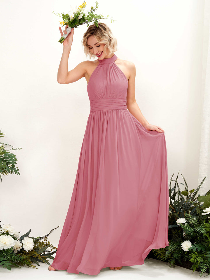 Carlyna Robe Trapèze Col Rond Longueur Ras du Sol Demoiselle d&