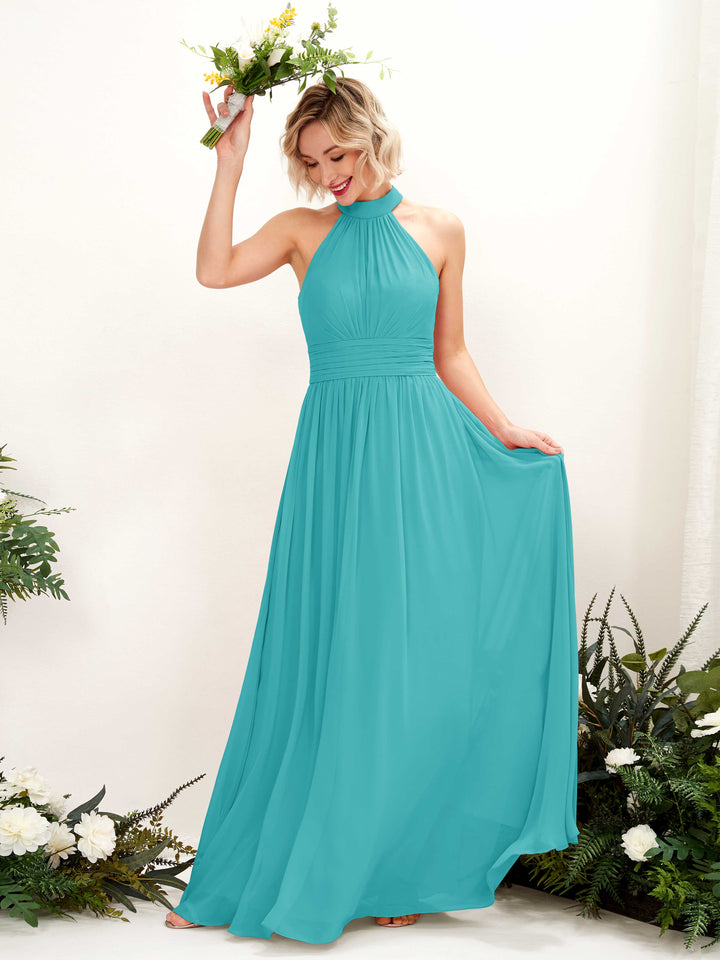 Carlyna Robe Trapèze Col Rond Longueur Ras du Sol Demoiselle d&