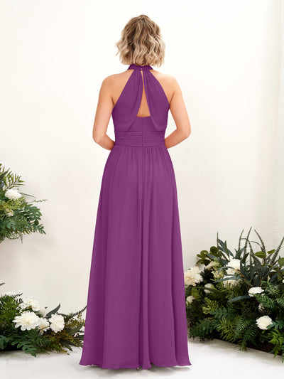 Carlyna Robe Trapèze Col Rond Longueur Ras du Sol Demoiselle d'Honneur Violet #couleur_violet