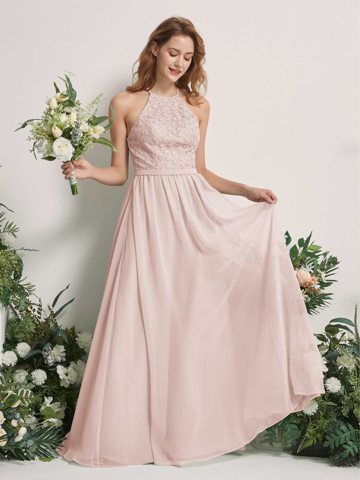 Carlyna Robe trapèze col rond longueur ras du sol robes de demoiselle d&