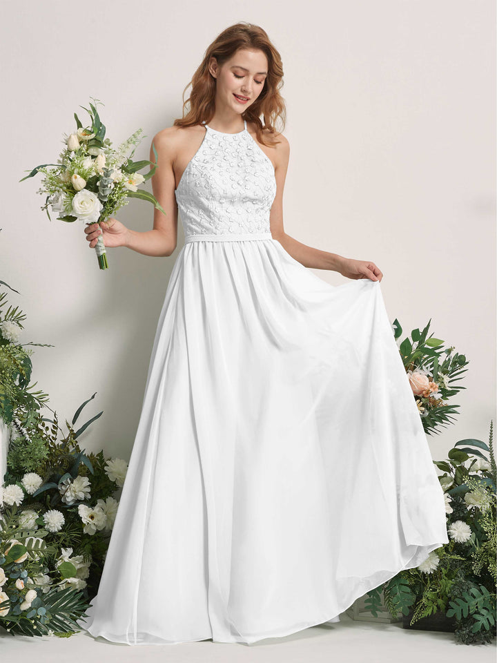 Carlyna Robe trapèze col rond longueur ras du sol robes de demoiselle d&