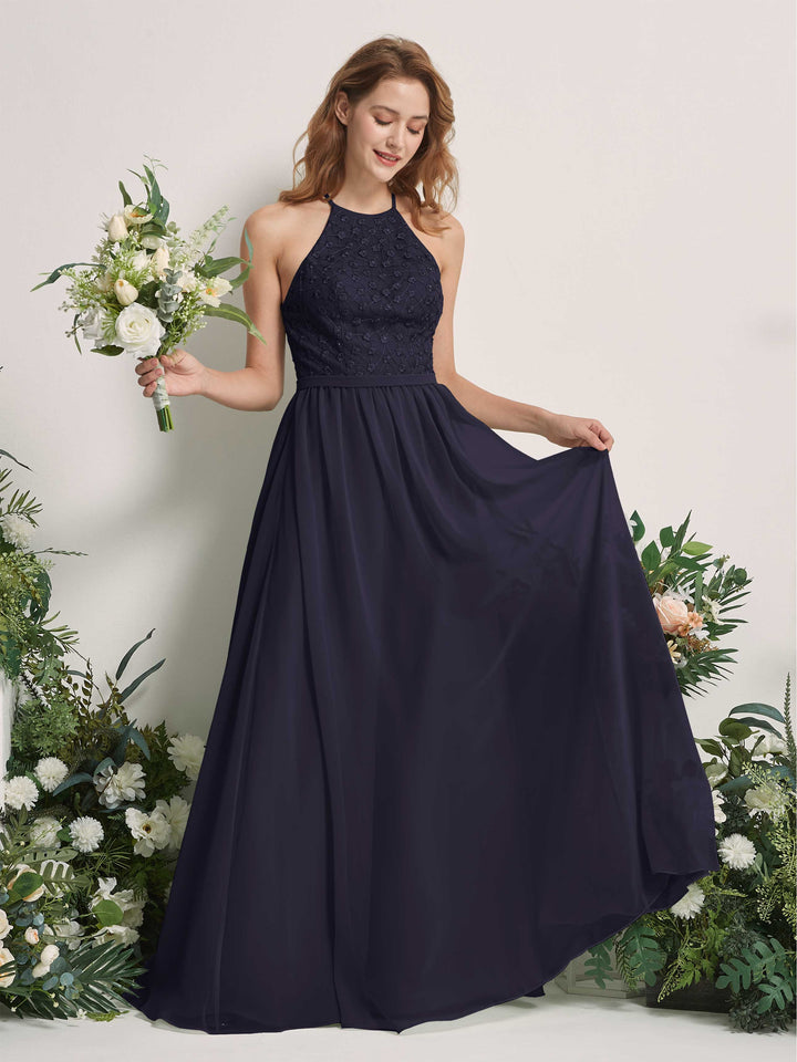 Carlyna Robe trapèze col rond longueur ras du sol robes de demoiselle d&