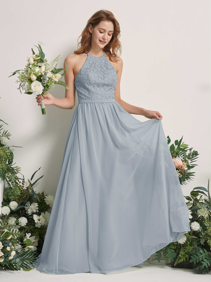 Carlyna Robe trapèze col rond longueur ras du sol robes de demoiselle d&