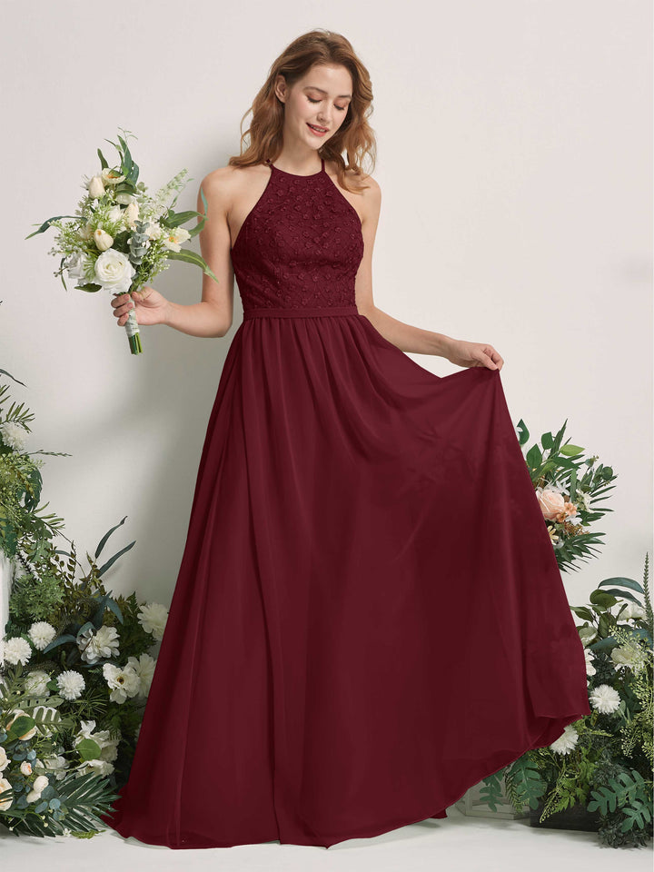 Carlyna Robe trapèze col rond longueur ras du sol robes de demoiselle d&