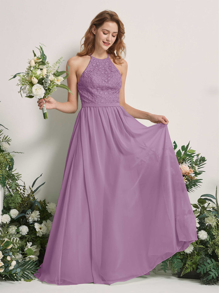 Carlyna Robe trapèze col rond longueur ras du sol robes de demoiselle d&
