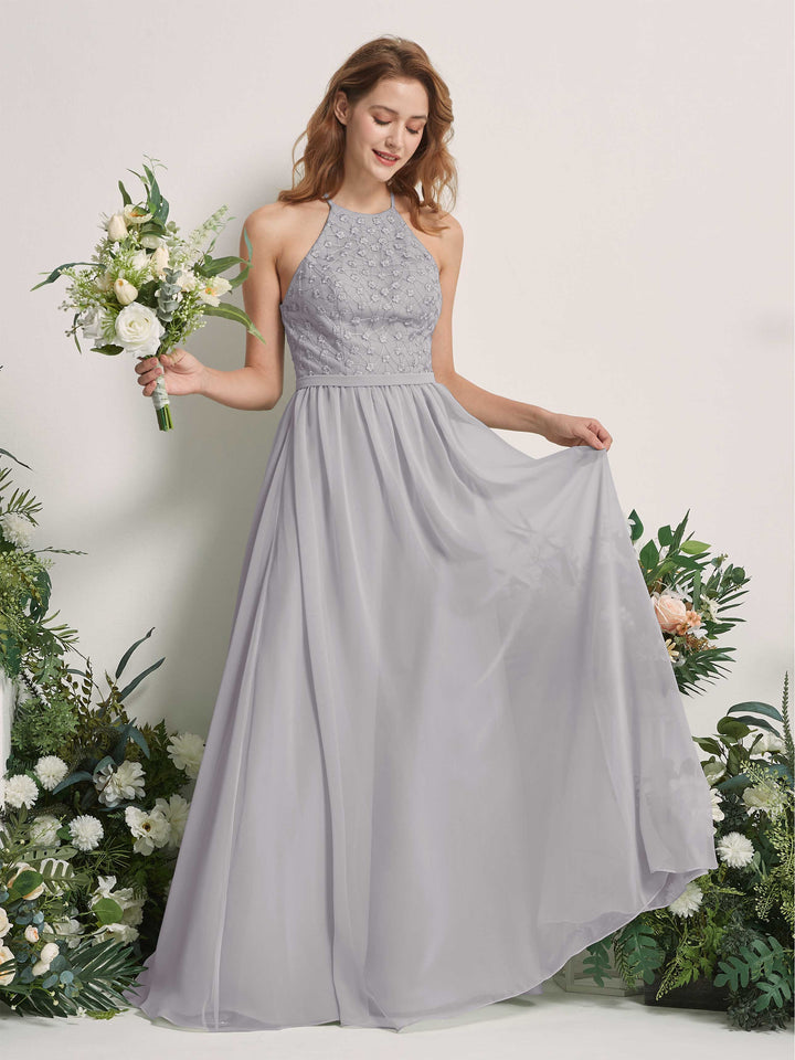 Carlyna Robe trapèze col rond longueur ras du sol robes de demoiselle d&