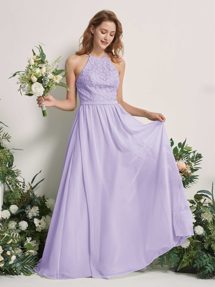Carlyna Robe trapèze col rond longueur ras du sol robes de demoiselle d&