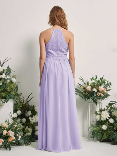 Carlyna Robe trapèze col rond longueur ras du sol robes de demoiselle d'honneur Lilas #couleur_lilas
