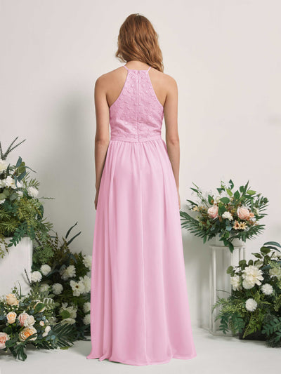Carlyna Robe trapèze col rond longueur ras du sol robes de demoiselle d'honneur Rose Bonbon #couleur_rose-bonbon