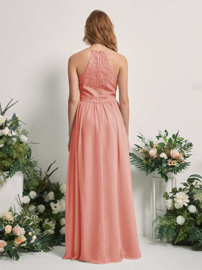 Carlyna Robe trapèze col rond longueur ras du sol robes de demoiselle d'honneur Rose Champagne #couleur_rose-champagne