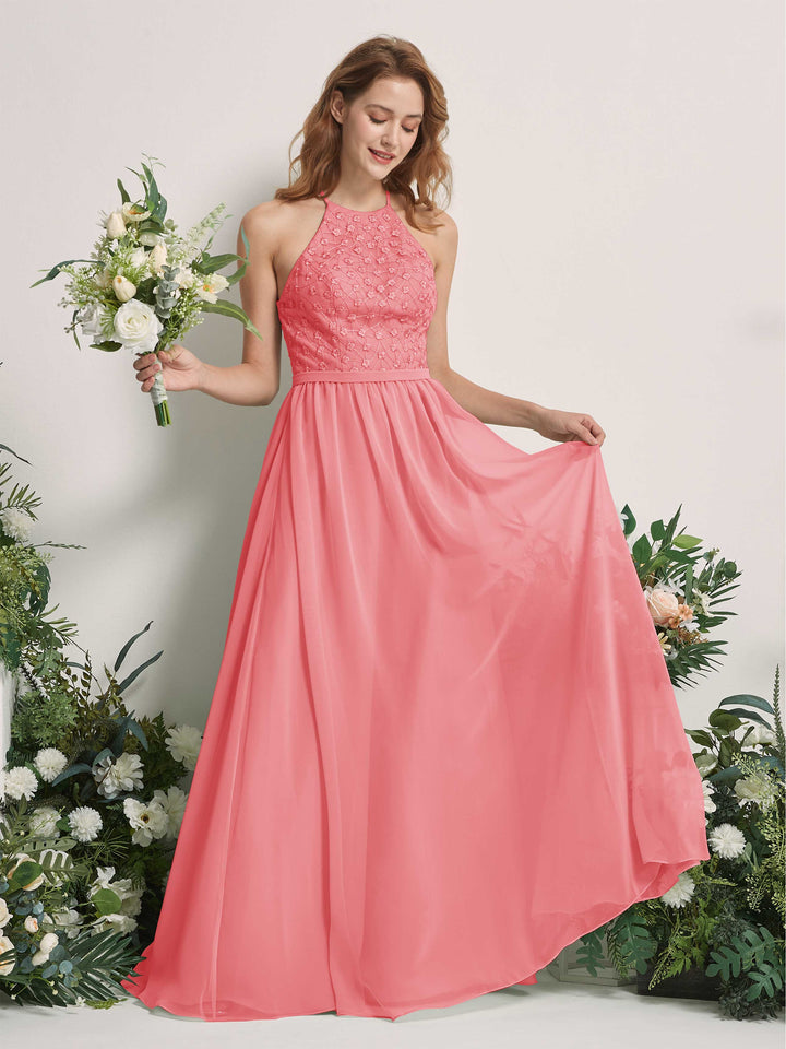Carlyna Robe trapèze col rond longueur ras du sol robes de demoiselle d&
