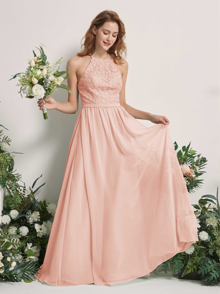 Carlyna Robe trapèze col rond longueur ras du sol robes de demoiselle d&