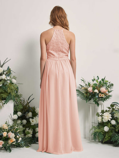 Carlyna Robe trapèze col rond longueur ras du sol robes de demoiselle d'honneur Rose Perle #couleur_rose-perle