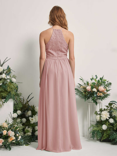 Carlyna Robe trapèze col rond longueur ras du sol robes de demoiselle d'honneur Rose Poussiéreux #couleur_rose-poussi-reux