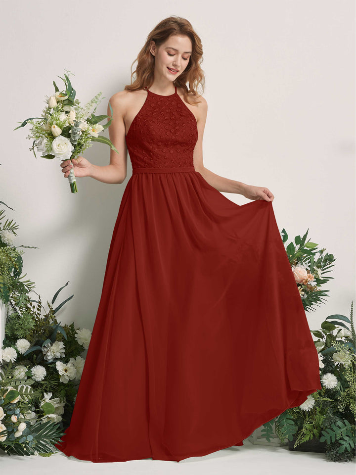 Carlyna Robe trapèze col rond longueur ras du sol robes de demoiselle d&
