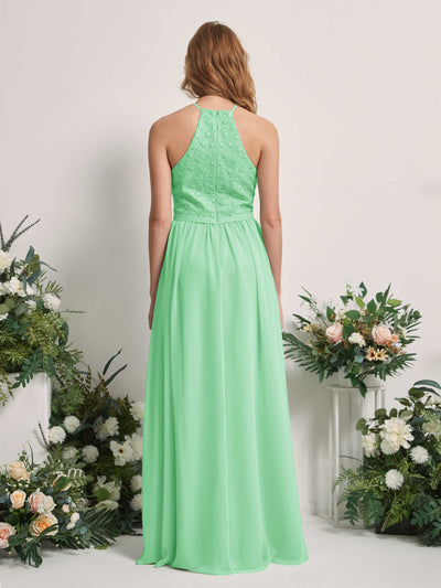 Carlyna Robe trapèze col rond longueur ras du sol robes de demoiselle d'honneur Vert Menthe #couleur_vert-menthe