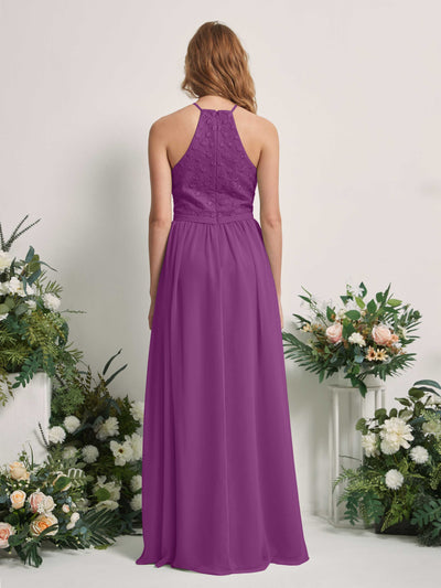 Carlyna Robe trapèze col rond longueur ras du sol robes de demoiselle d'honneur Violet #couleur_violet