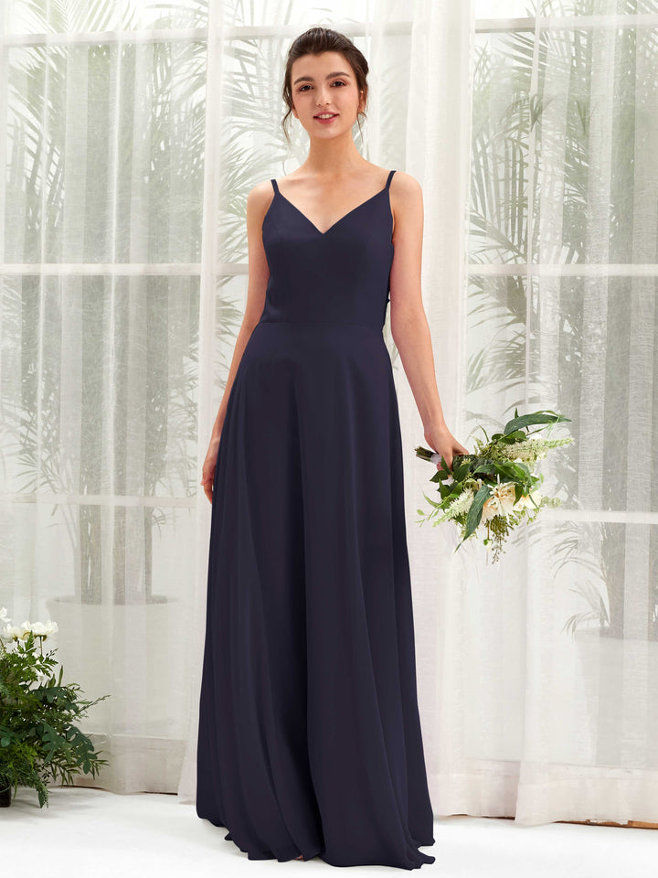 Carlyna Robe trapèze col V bretelles spaghetti robe demoiselle d&