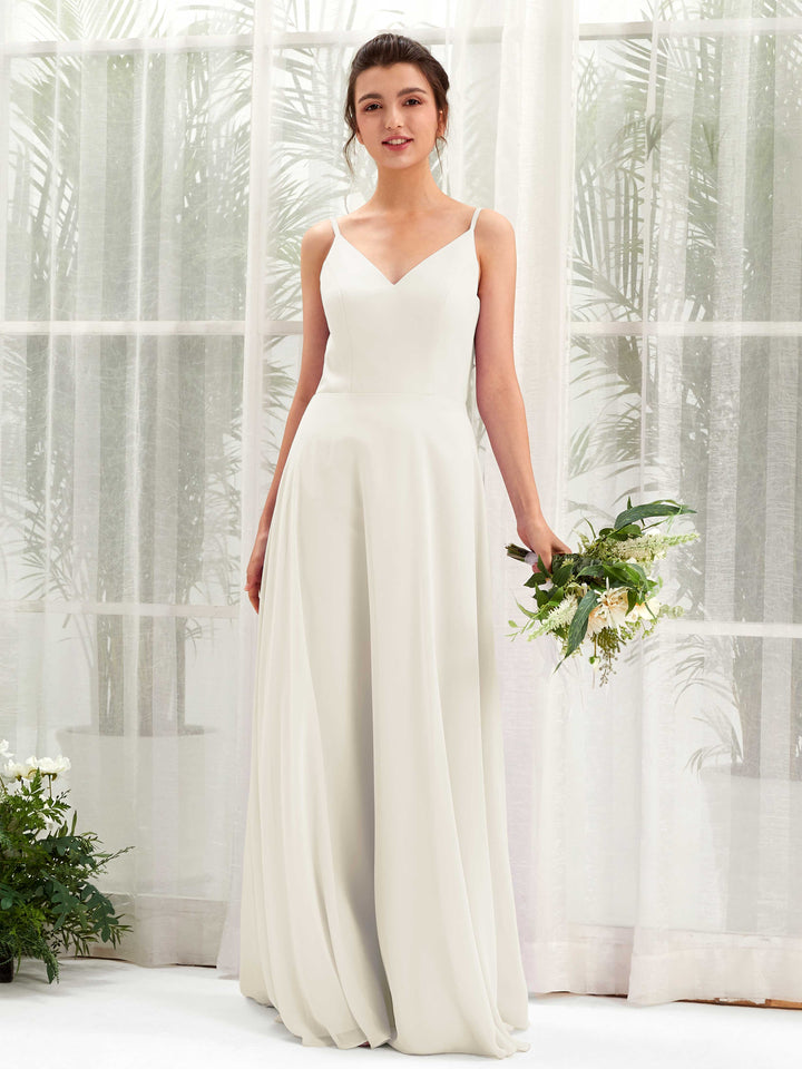 Carlyna Robe trapèze col V bretelles spaghetti robe demoiselle d&