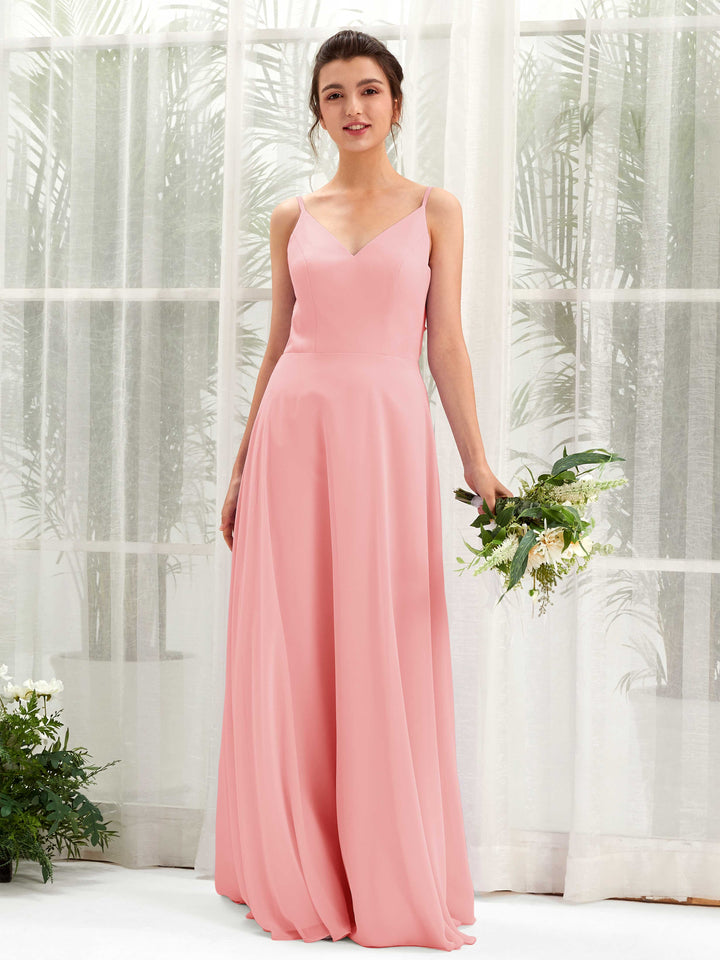 Carlyna Robe trapèze col V bretelles spaghetti robe demoiselle d&