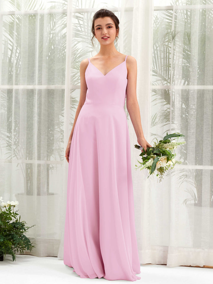 Carlyna Robe trapèze col V bretelles spaghetti robe demoiselle d&