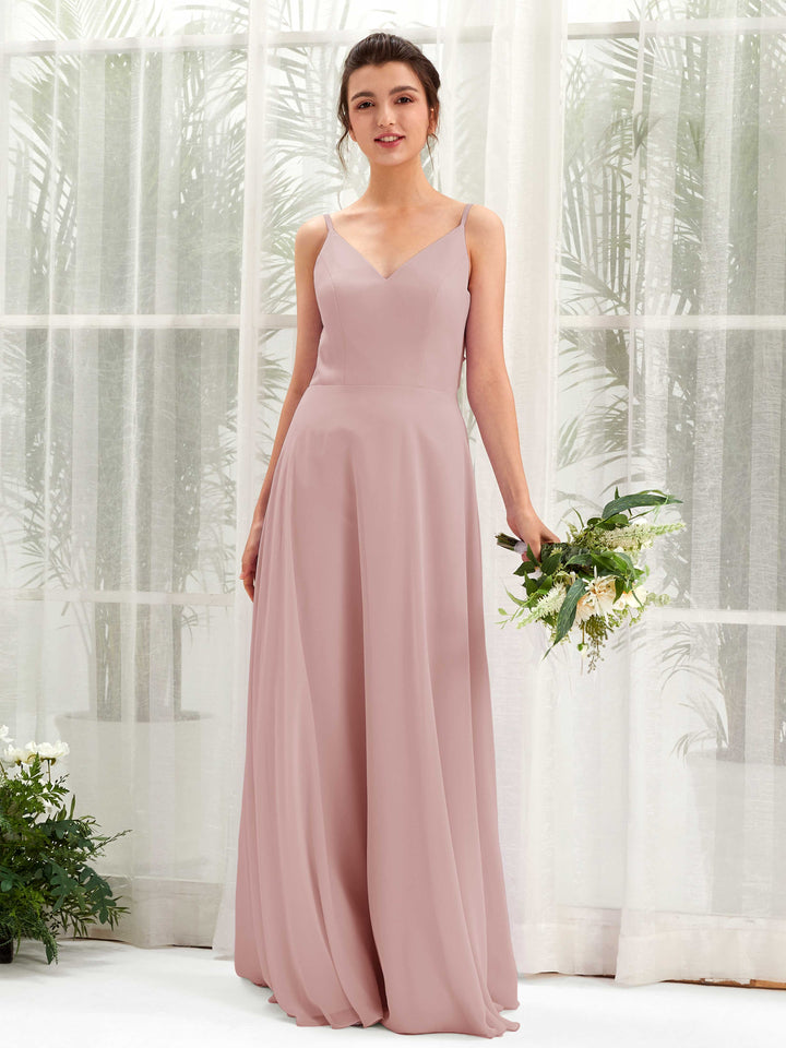 Carlyna Robe trapèze col V bretelles spaghetti robe demoiselle d&