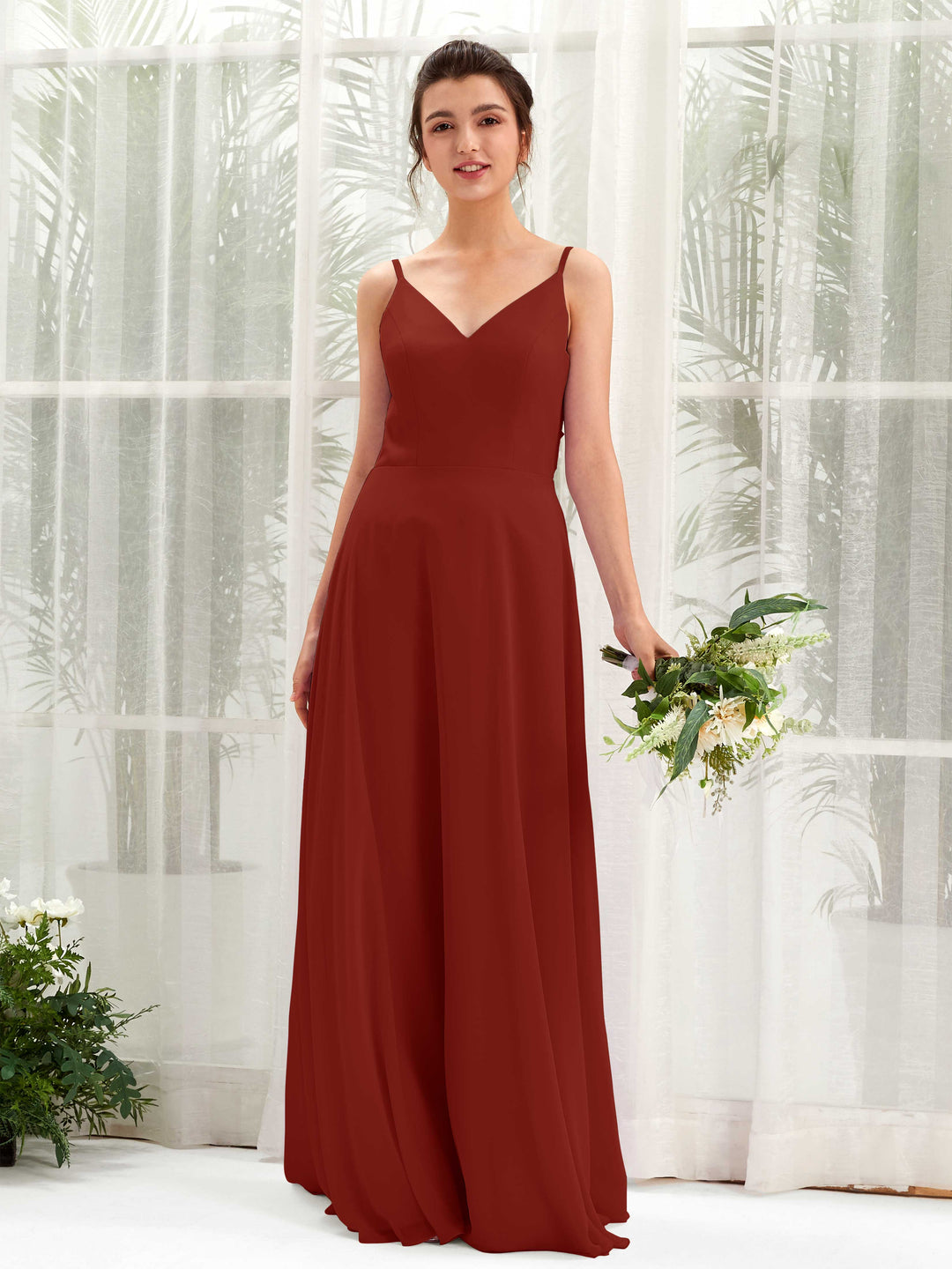 Carlyna Robe trapèze col V bretelles spaghetti robe demoiselle d&