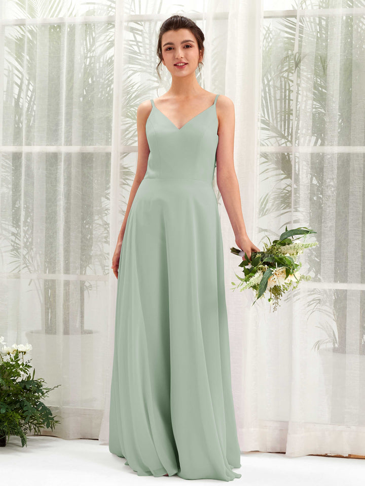 Carlyna Robe trapèze col V bretelles spaghetti robe demoiselle d&