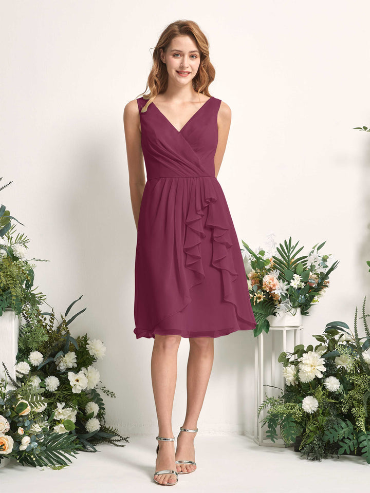 Carlyna Robe trapèze col V longueur genou mousseline demoiselle d&