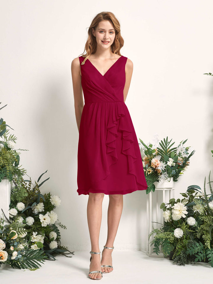 Carlyna Robe trapèze col V longueur genou mousseline demoiselle d&