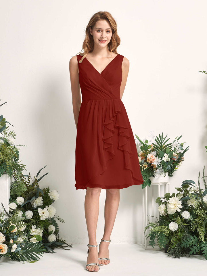 Carlyna Robe trapèze col V longueur genou mousseline demoiselle d&