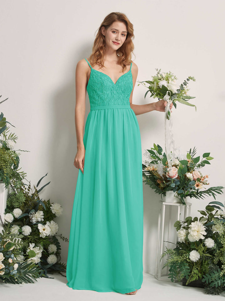Carlyna Robe Trapèze Col V Longueur ras du sol Froncé Demoiselle d&