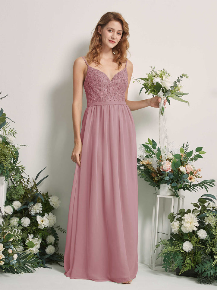 Carlyna Robe Trapèze Col V Longueur ras du sol Froncé Demoiselle d&