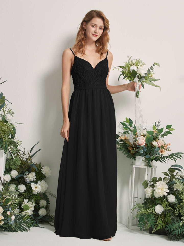 Carlyna Robe Trapèze Col V Longueur ras du sol Froncé Demoiselle d&