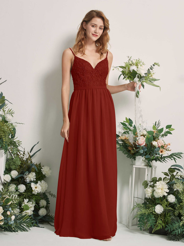 Carlyna Robe Trapèze Col V Longueur ras du sol Froncé Demoiselle d&