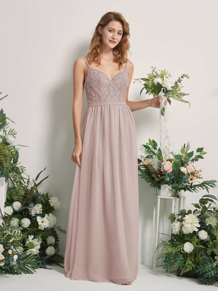 Carlyna Robe Trapèze Col V Longueur ras du sol Froncé Demoiselle d&