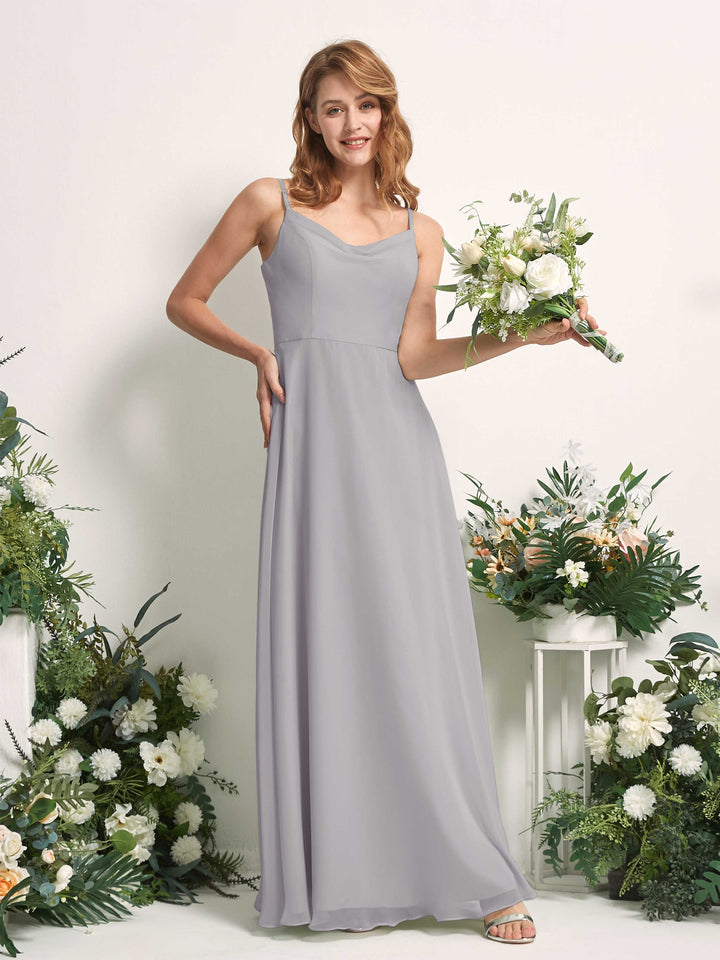 Carlyna Robe trapèze col V longueur ras du sol mousseline demoiselle d&