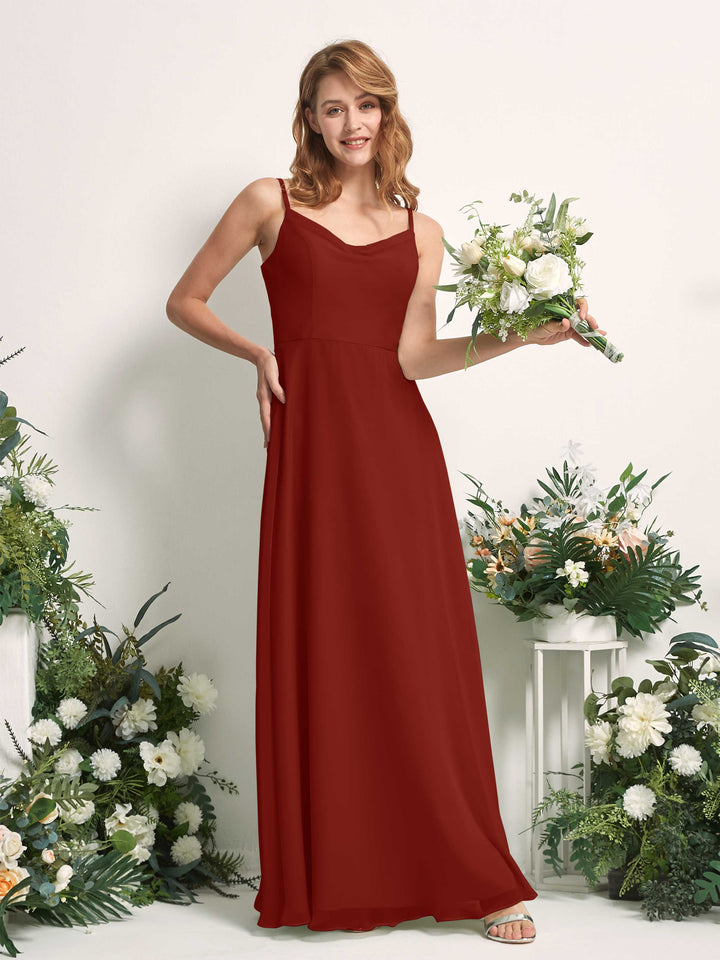 Carlyna Robe trapèze col V longueur ras du sol mousseline demoiselle d&