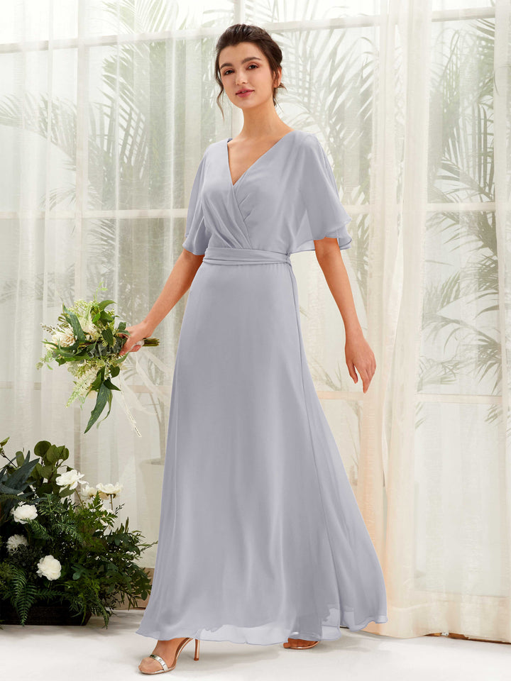Carlyna Robe Trapèze Col V Manches Cape Longueur ras du sol Demoiselle d&