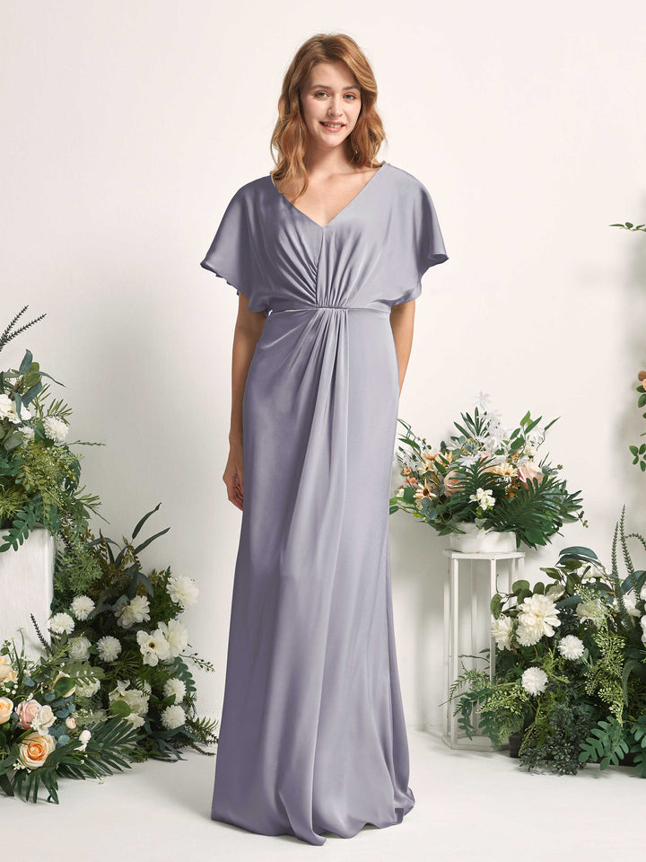 Carlyna Robe trapèze col V manches papillon robe de demoiselle d&