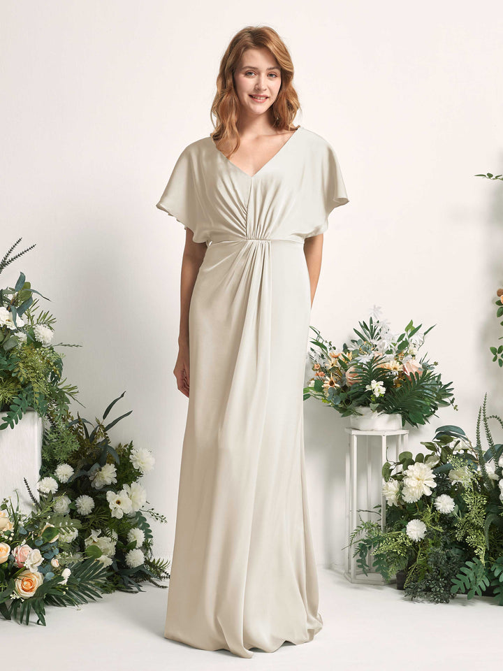 Carlyna Robe trapèze col V manches papillon robe de demoiselle d&